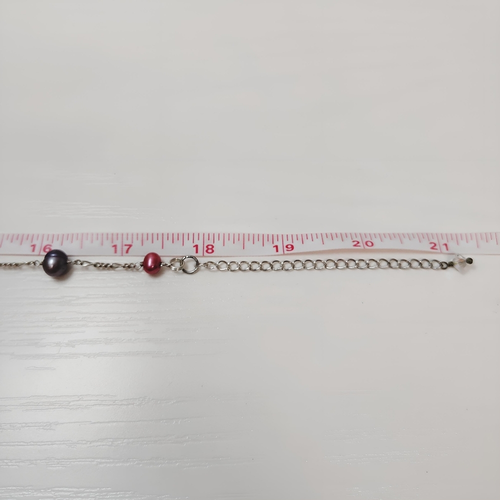 Vintage Sterling Silver Handmade Genuine Pearl Beaded Tassel Necklace 18 inch - Picture 6 of 8